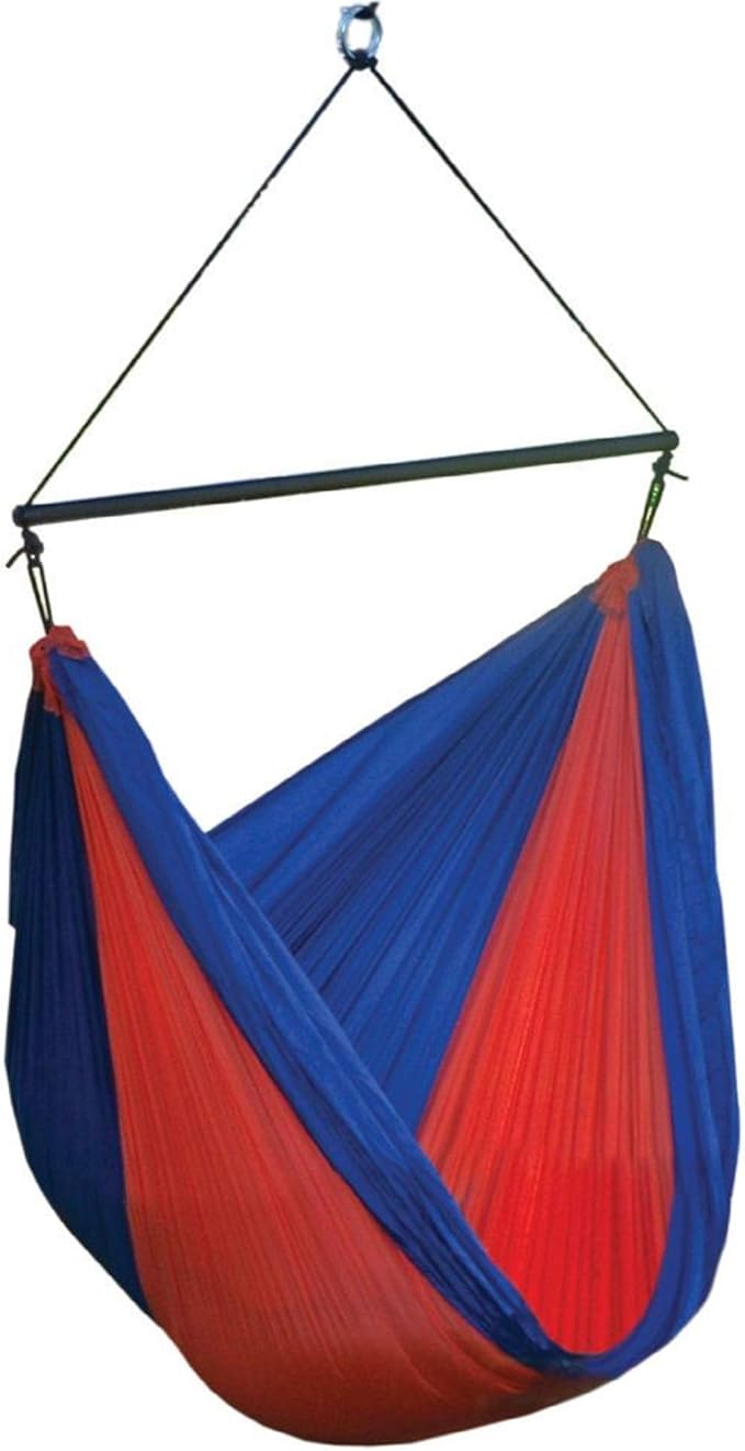 60" Red and Blue Polyester Traveler Hammock Chair