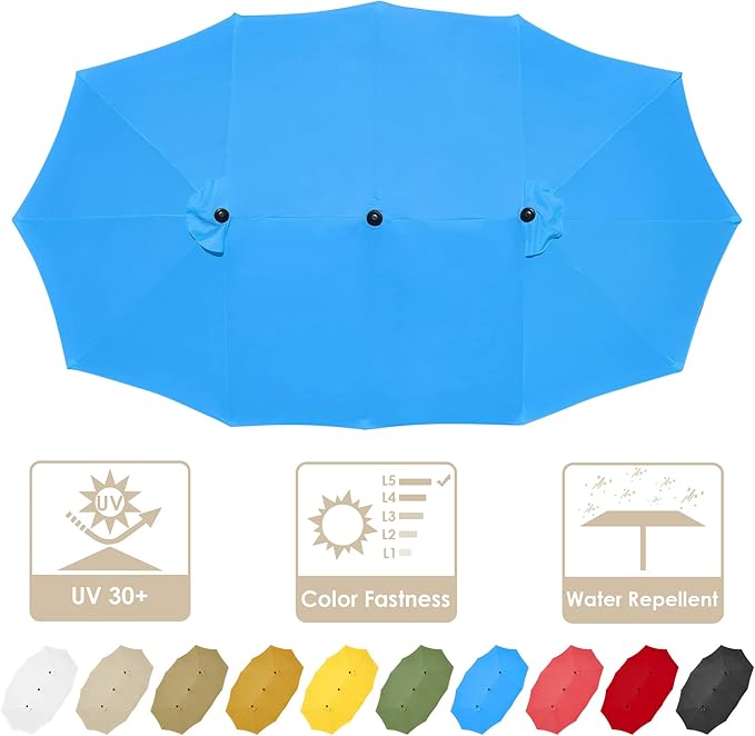 Yescom Patio Umbrella Replacement Outdoor Canopy Beach Backyard Market Table Top Cover
