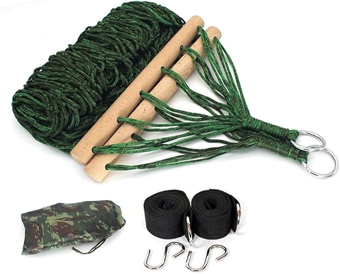 Camping Hammock Bed Recreation Mesh Hammock Indoor/Outdoor Hammock with Carrying Bag for Patio Yard Camping Hiking Beach Hammock Swing