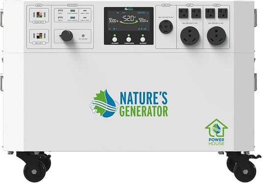 Nature's Generator Powerhouse,Outdoor Power Equipment in 7200W Peak Watt, 120VAC and 240VAC Pure Sine Wave Address Home Power Requirements