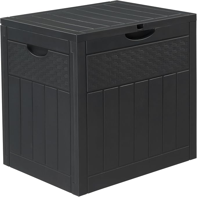 33 Gallon Plastic Deck Box Waterproof Outdoor Storage Box for Patio Furniture Pool Accessories Indoor Storage for Cushion Garden Tools