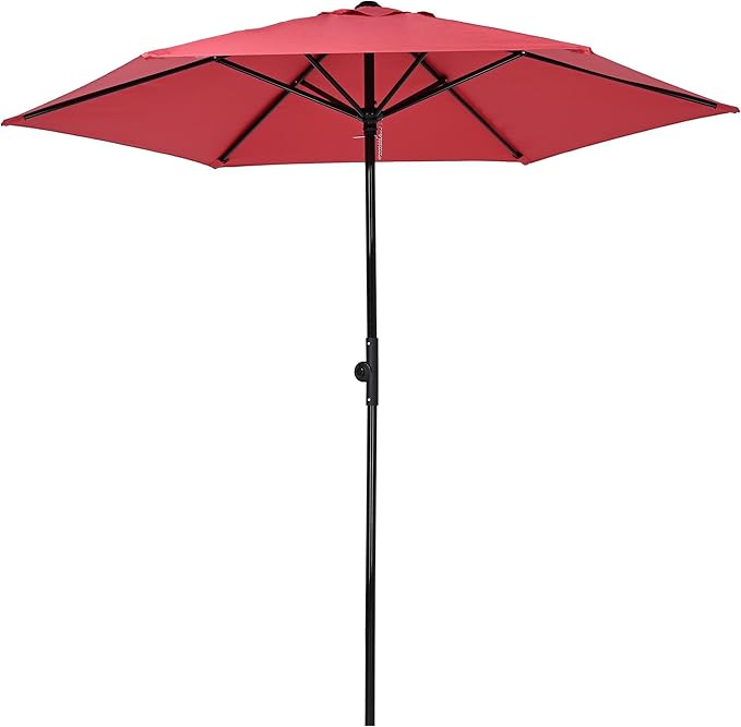 Yescom 7.5ft Outdoor Bistro Market Table Umbrella for Restaurant Cafe Rental Patio 250th Celebration Lawn Party Event Shade Yard Deck Railing Parasol