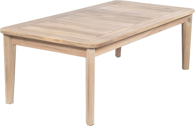 Christopher Knight Home Hartford Patio Acacia Wood Coffee Table, Solid Wood Outdoor Table for Patio Furniture Set, Slat Panel Rectangular Top, Natural Washed