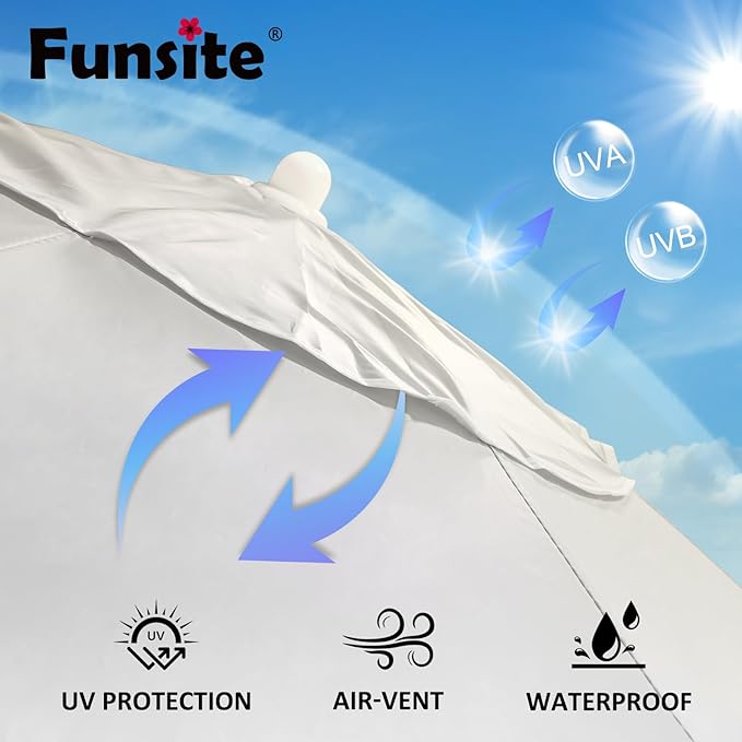 6.5ft Portable Beach Umbrellas for Sand Beach UV 50+ Umbrella with Tilt & Steel Pole, Protection with Heavy Duty Anchor, Patio Umbrella with Carry Bag