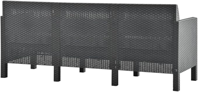 Patio Lounge Set with Cushions,Outdoor Conversation Furniture Sets,Outdoor Furniture Sets,for Lawn,Garden,Backyard,2 Piece PP Rattan Anthracite