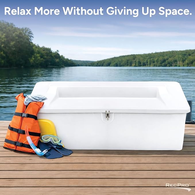 RecPro 72" Marine Dock Box | Fiberglass Storage Bench