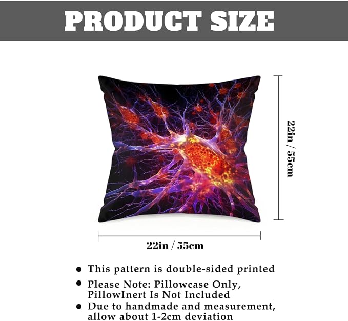 22x22 Inch Outdoor Pillow Covers Set of 2 Waterproof Throw Pillow Covers Decorative Couch Cushion Covers Magic Cells Square Pillowcases Protectors for Patio Garden Sofa