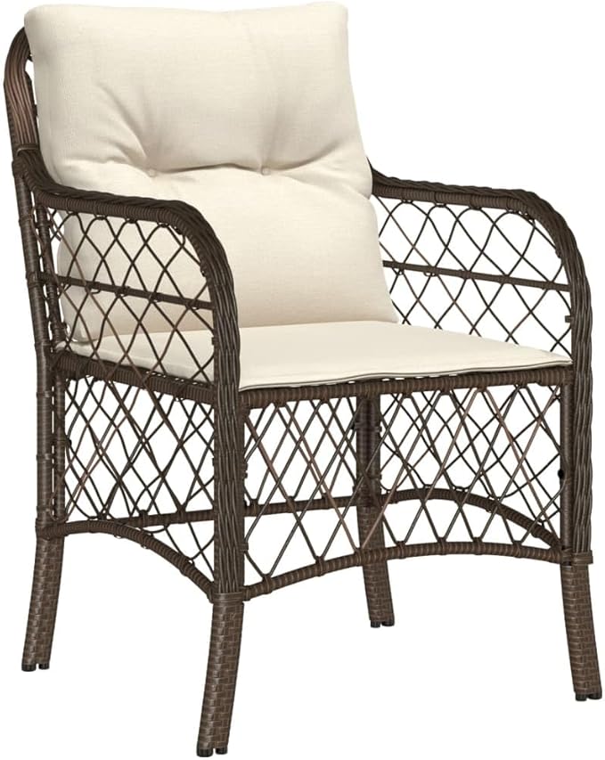 Patio Furniture Sets,Outdoor loveseat,Patio Conversation Sets,7 Piece Patio Dining Set with Cushions Brown Poly RattanSuitable for Patio, Garden, Gazebo Low