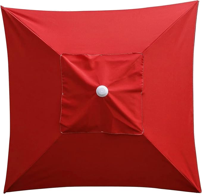 DULRLLY 6.6 x 6.6 Ft Square Umbrella Replacement Cover Patio Umbrella Replacement Canopy for 4 Ribs Umbrella Top Replacement Waterproof Outdoor Umbrella Fabric Replacement for Garden Umbrellas