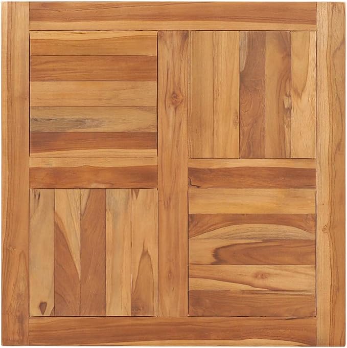 Square Table Top Solid Teak Wood, Replacement Table Top, Wooden Desk Top for Outdoor, Home, 27.6"x27.6"x1"