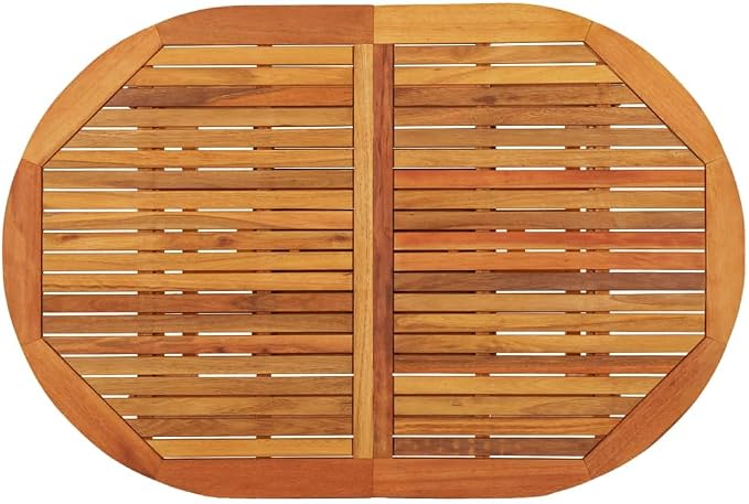 Solid Eucalyptus Wood Patio Table with Umbrella Hole 78.7x39.4x29.5 Inches Extendable Outdoor Dining Table for Garden, Deck, Backyard