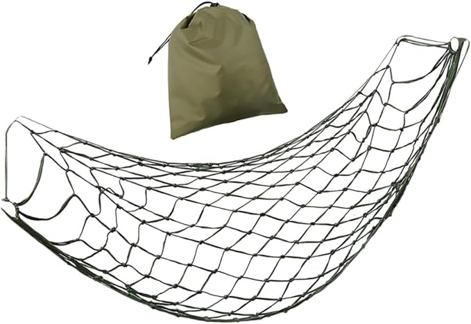 Nylon Mesh Hammock Rope Thickened Sleeping Swing for Outdoor Camping Hiking and Relaxation Army Green Lightweight and Portable