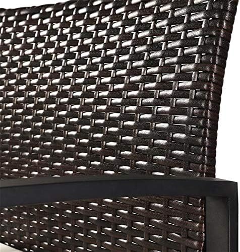 Brown Outdoor Patio Conversation Set Outdoor Wicker Chairs Set of 3, 1 Coffee Table Patio Rattan Dining Chairs Porch Chairs,Outdoor Patio Chairs, Seating for Garden, Backyard, Balcony 62 x 58 x 41cm
