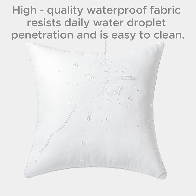 18x18 Outdoor Pillow Inserts Set of 4 Medium Size Waterproof Square White DecorativeThrow Pillow Inserts for Indoor Couch Sofa Beds Cushions Outdoor Patio Furniture Cushions