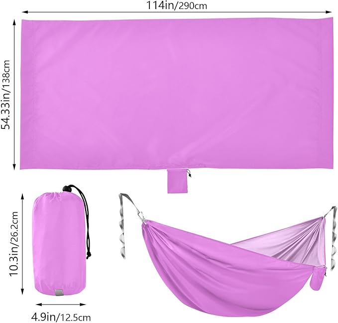 Violet Solid Color Pure Plain Purple 330lb Capacity Outdoor Hammocks with Hanging Rope Rope Hammock for Outside Beach Patio Garden capas para la Lluvia