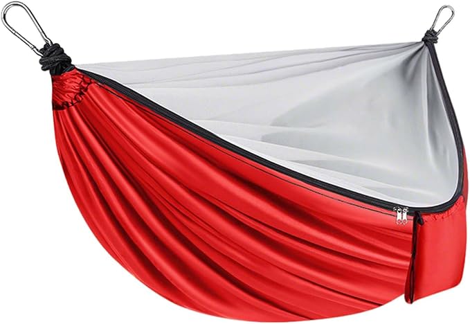 YSUEFIJO Travel Hammock with Mosquito Net, Relaxing Outdoor Hanging Hammock, Foldable and Compact for Backpacking, Breathable and Comfortable, Supports Up to 250kg