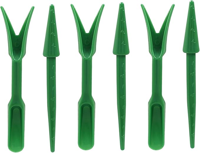 Bivethoi Garden Hand Tools Transplanting Shovel Scoops Kits for Plant Cultivation Digging Care, Set of 6, Green