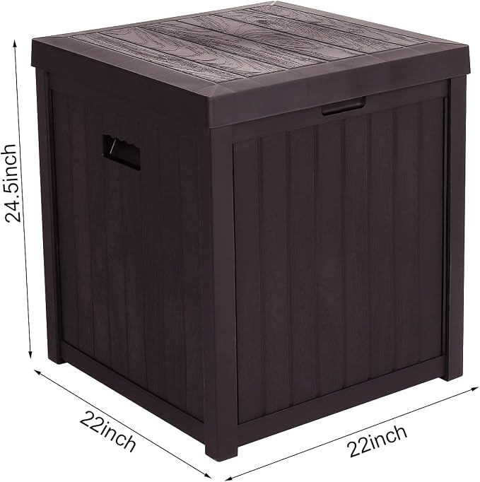 51gal 195L Outdoor Garden Plastic Storage Deck Box Chest Tools Cushions Toys Seat Waterproof
