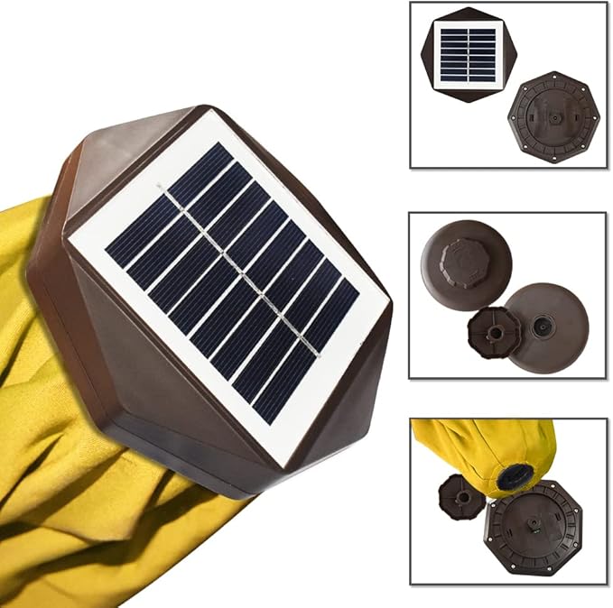 EliteShade USA 10-Year-Non-Fading 9ft Market Patio Umbrella, Commercial Grade Table Sun Umbrella with 80 Solar LED Lights, Crank Open, Windproof & UPF 50+ UV Protection for Garden, Deck, Pool, Backyard, Sunflower Yellow
