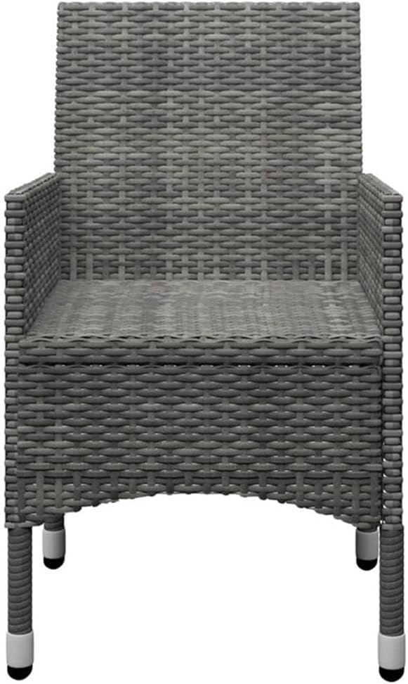 Afuera Living Outdoor Dining Set, Solid Acacia Wood Table and Powder-Coated Steel/PE Rattan Chairs, Gray Finish, 11-Piece Weather-Resistant Patio Furniture for Garden, Terrace, or Balcony, Seats 10