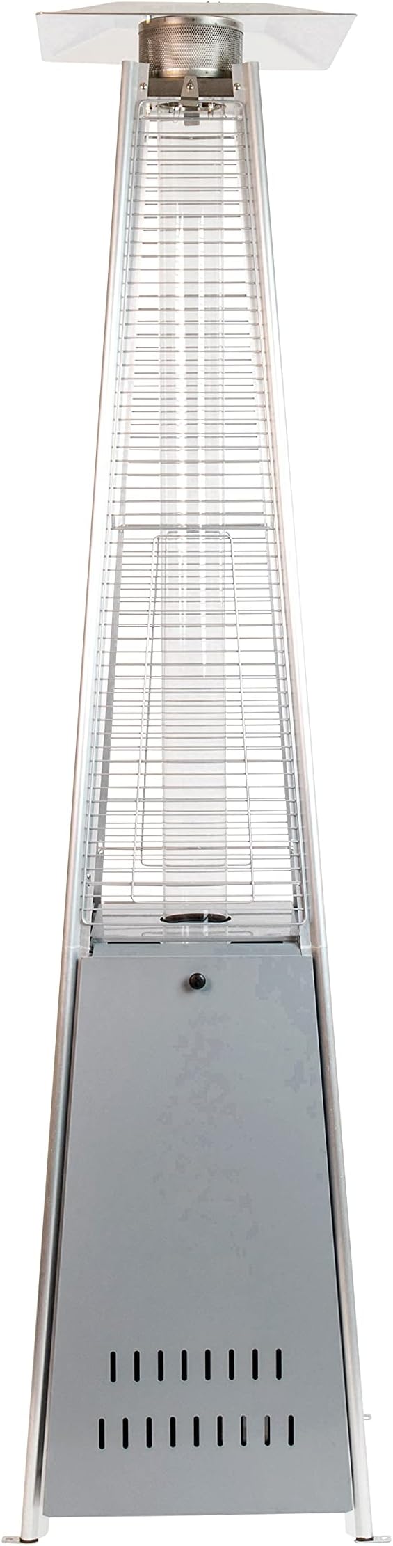 Flash Furniture Outdoor Patio Heater with Wheels - Silver - 42,000 BTU - 7.5 Feet Tall - Stainless Steel - For Residential and Commercial Use