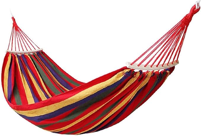 Camping Hammock Bed Outdoor Camping Travel Hammock Thick Canvas Hammock Adult Anti-Rollover Swing for Indoor Outdoor Gardens Hammock Swing (Color : D, Size : 200 * 150cm)