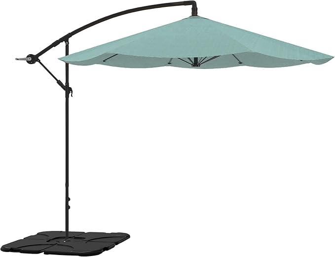 10 Ft Offset Cantilever Patio Umbrella - Fade-Resistant Shade Umbrella Outdoor Patio Canopy with Cross Base for Garden, Lawn, Deck, Yard or Pool by Pure Garden