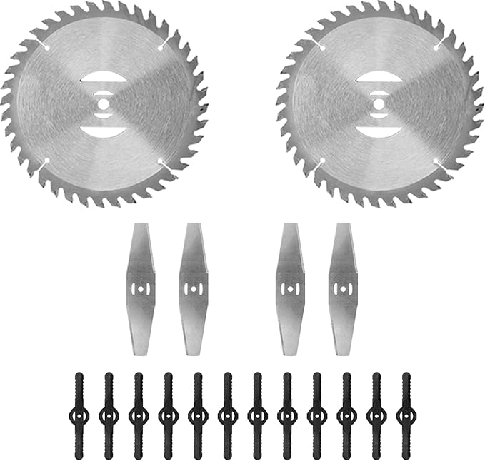 6" Weed Wacker Replacement Blades 18PCS, Brush Cutter Saw Blades & Metal Blades & Nylon Blades Set, Universal Weed Eater Trimmer Head Attachments for Lawn Mowers