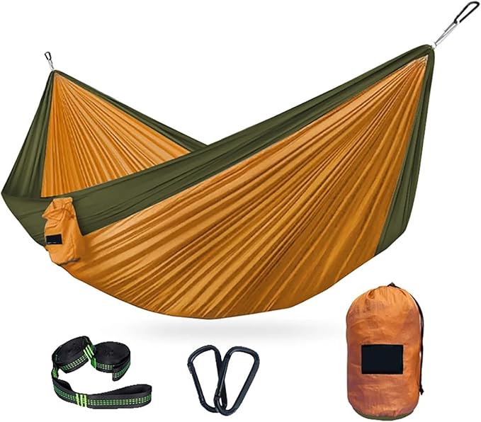 300x200cm Portable Camping Tourist Parachute Cloth Hammocks Outdoor Garden Travel Sleeping Hanging Hammock Swing Nature Hike(Style 2)