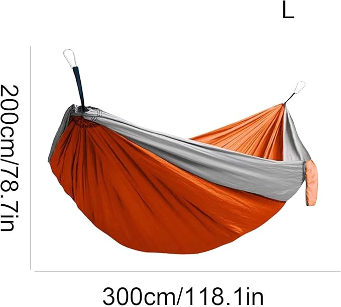 Portable Polyester Hammock for Outdoor Camping Wide and Versatile Load-Bearing Stable and Easy to Install Tree-Hanging Hammock Comfortable(L)
