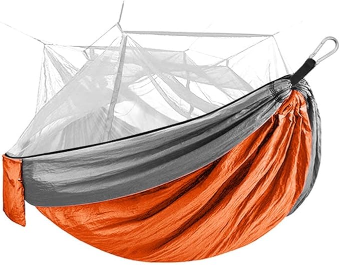 Travel Camping Double Hammock, with Mosquito Net Portable Parachute Nylon Hammock, Light Quick Drying Outdoor Hammock, for Outdoor Indoor Camping (Color : D, Size : 260x140cm)