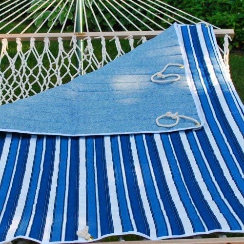 Algoma 2951-135142 Quilted Hammock Pad, Tropical Palm Stripe/Blue/Norway Powder Blue,Blue Multi