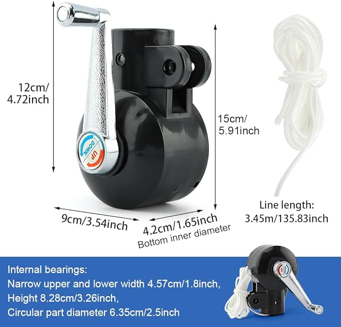 Patio Umbrella Accessories, Heavy Duty Outdoor Umbrella Parts Replacement Adjustable Umbrellas Hand Crank for Picnic Beach Patio Courtyard Balcony