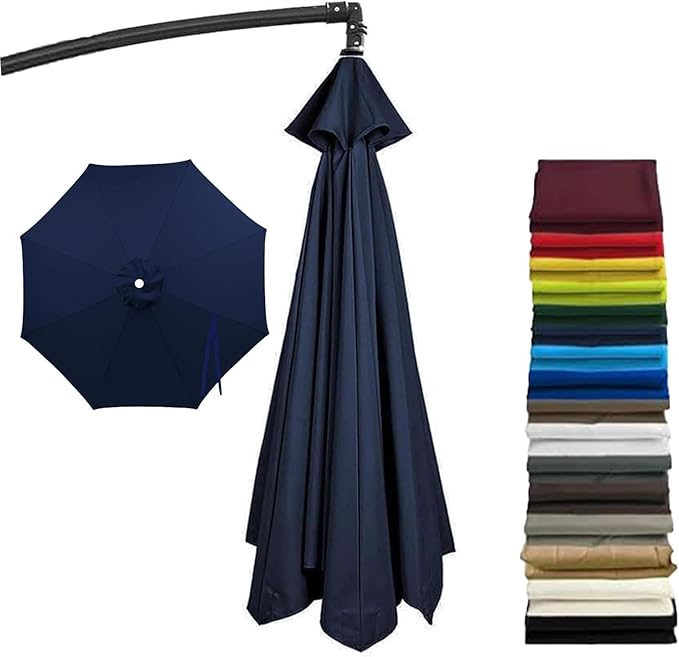 Cantilever Umbrella Replacement Canopy, Patio 8 Ribs Sun Umbrella Cover UV 50+ Protection Waterproof Cantilever for Garden, Backyard, Pool