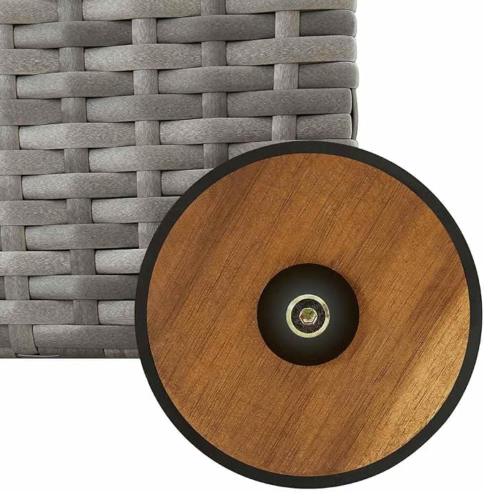 Outdoor Storage Box, 47.2 Inch Large Garden Deck Box with Wheels, Weather-Resistant Synthetic Poly Rattan Container for Patio Furniture Cushions, Blankets, Toys, Light Grey