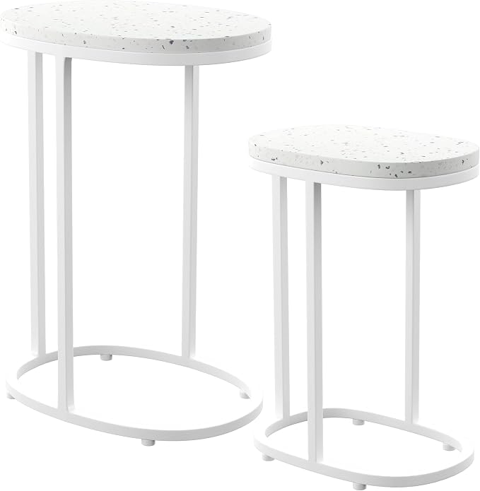 Vicanno Terrazzo Outdoor Nesting Tables – 2pc Set