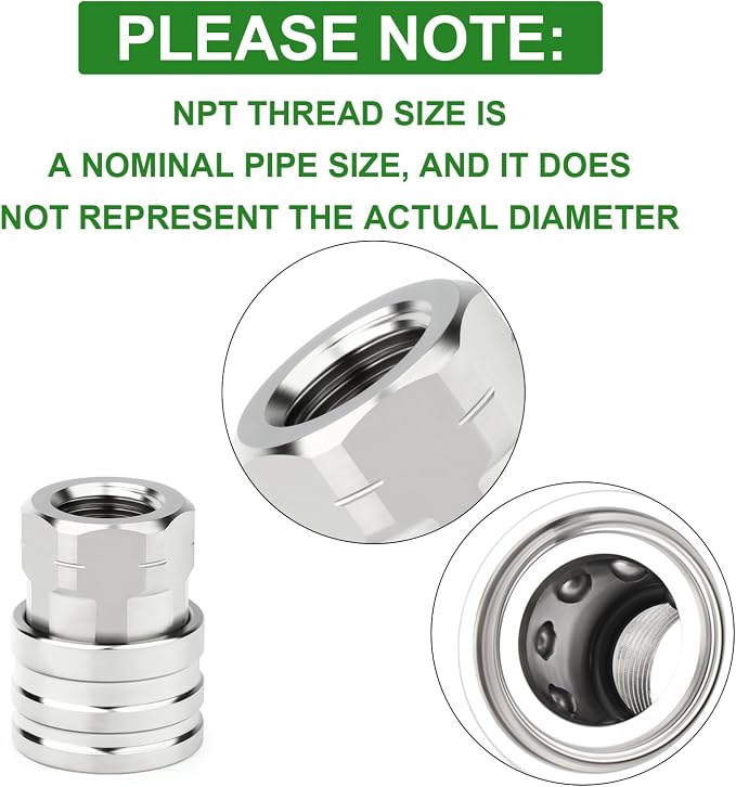 TAISHER 4PCS 304 Stainless Steel 1/4" Female NPT High Pressure Washer Quick Connect Coupler for Pressure Washing Gun Hose Accessories