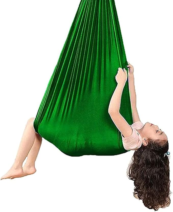 Indoor Swing, Therapy Swing Snuggle Cuddle Hammock With Special Needs For Kids And Adults Sensory Disorders, ADHD, Autism, Anxiety, Sensory Integration ( Color : Green , Size : 100*280CM/39*110in )