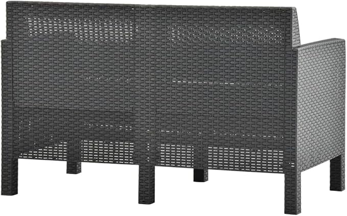 Patio Lounge Set with Cushions,Outdoor Conversation Furniture Sets,Outdoor Furniture Sets,for Lawn,Garden,Backyard,2 Piece PP Rattan Anthracite