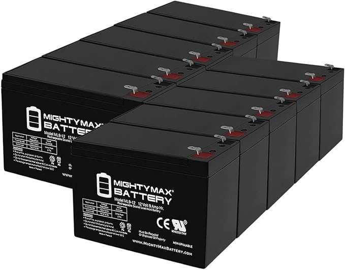 Mighty Max Battery 12V 9Ah SLA Replaces Black Decker CST1000 Cordless Trimmer - 10 Pack