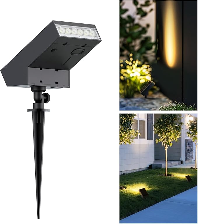 SOTTLOT Solar Pathway Lights Outdoor, Dimmable Solar Spot Light IP65 Waterproof, 500LM 3000K Solars Outdoor Lighting for Walkway Landscape Lawn Yard