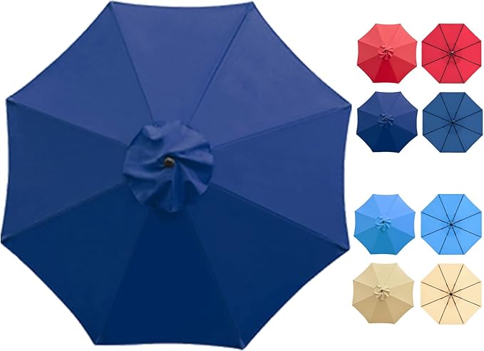 Patio Umbrella 9 ft Replacement Canopy for 8 Rib，Patio Umbrella Replacement Canopy Market Umbrella Top Fit Outdoor Umbrella Canopy（Only the top cover）