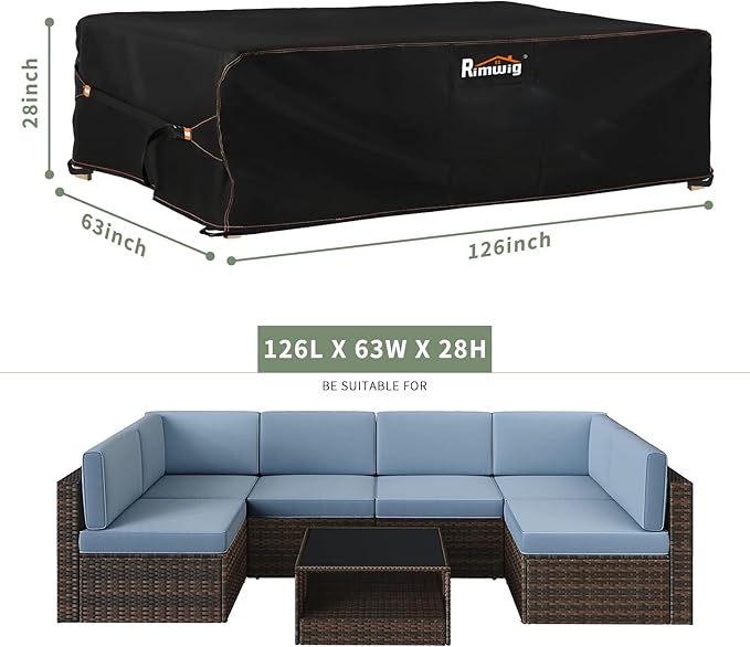 Extra large Patio Furniture Set Covers Waterproof, Outdoor furniture covers clearance, Sectional Sofa Couch Set Covers Winter, Outside Dining Table Chair Set Cover Heavy Duty 126" L x 63" W x 28" H