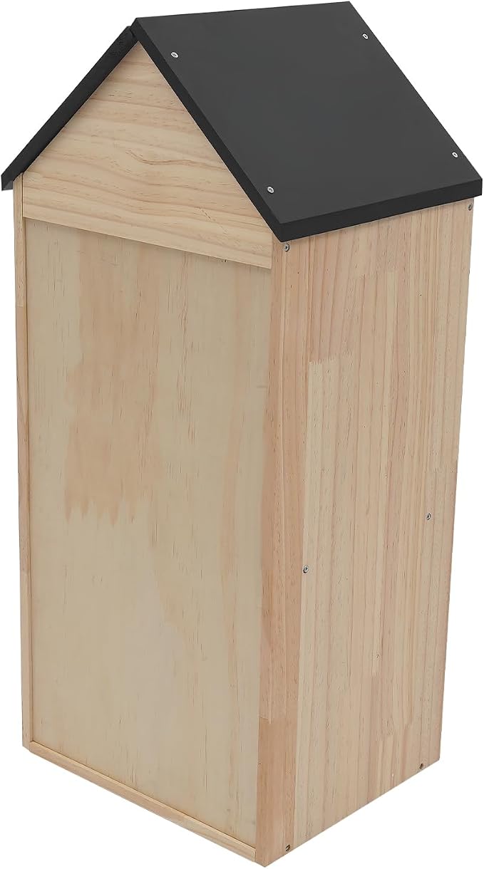 Little Outdoor Library Box, 2-Tier Waterproof Free Library Wooden Cabinet, 13"L x 11"W x 30"H Small Storage Box for DIY, Neighbourhoods, Communities and Kids to Share Books, Magazines, Artworks