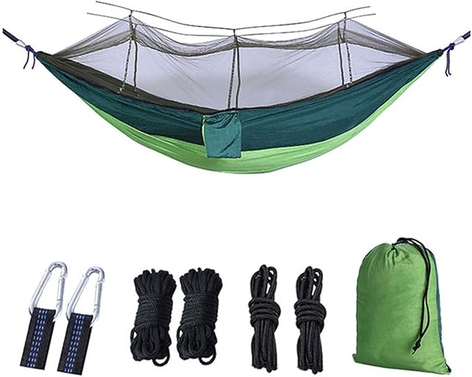Hammocks for Outside 2 Person with Mosquito Net, Inside Hammock for Bedroom, Portable Hammock with Mosquito Net, Quick Dry Hammock, for Travel Patio Garden