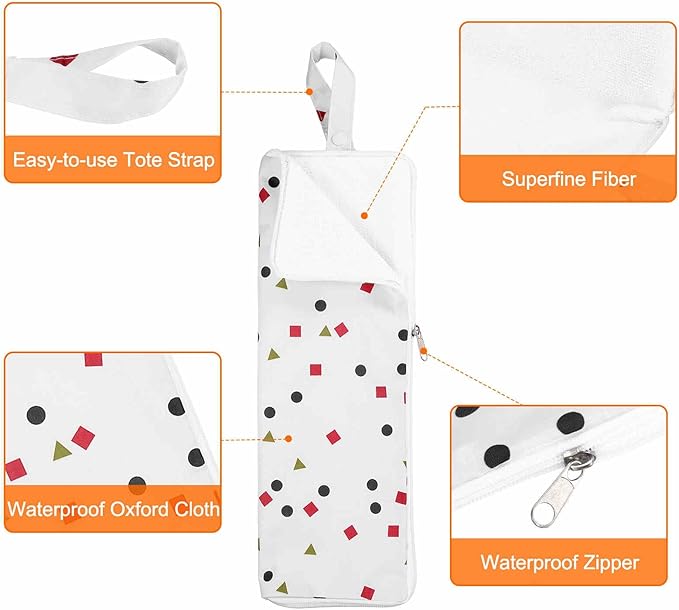 HARFINGTON 2pcs Wet Umbrellas Bag 4.9" x 14.2" Superfine Fiber Strong Water Absorption Umbrella Case Cover Portable Waterproof Case for Storage Travel Home Outdoor, White