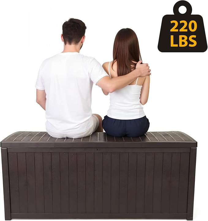 Large Outdoor Storage Boxes Waterproof Deck Box Lockable Garden Storage Box for Furniture Outside Cushions Gardens Pool Tools