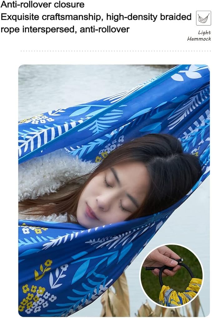 Double Camping Hammock, Lightweight Nylon Portable Hammock with Ropes, Travel Hanging Hammock with Carrying Bag, for Indoor Travel Beach (Color : Doubled, Size : 260x140cm)