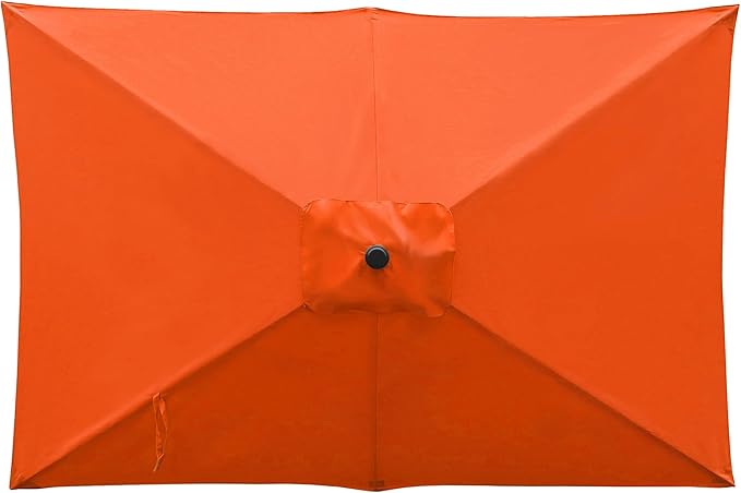 ABBLE Outdoor Patio Umbrella 10Ft x 6.5 Ft Rectangular with Crank, Weather Resistant, UV Protective Umbrella, Durable, 6 Sturdy Steel Ribs, Market Outdoor Table Umbrella, Orange