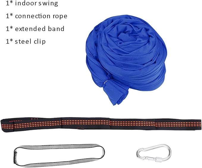 Indoor Sensory Swing Chair for Kids and Teens, Breathable Yoga Cuddle Hammock for Children with Autism, ADHD, Asperger's Syndrome (Color : Royal Blue, Size : 150x280cm/59x110in)